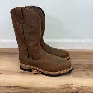 Dan Post Brown Leather Round Toe Composite Toe Work Boots